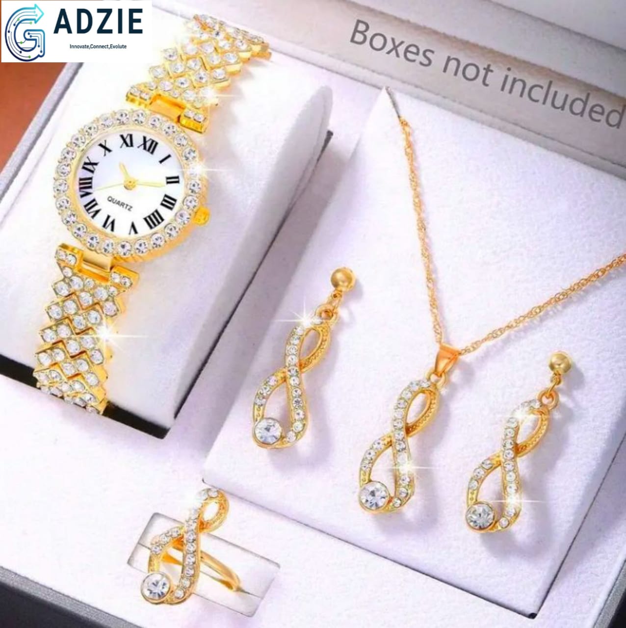 Golden Quartz Watch Women
